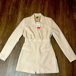 NWT ZARA Blazer Dress Button Detail and Shoulder Pads